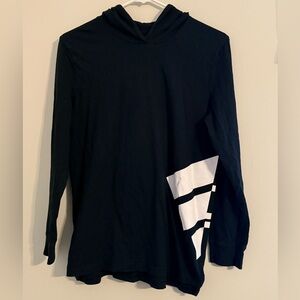 Adidas Kids Black Hoodie with White Graphic